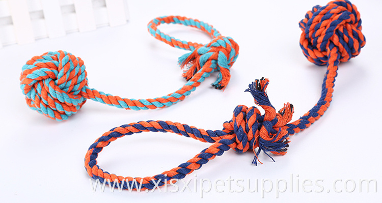 wholesale rope ball with handle for interactive toys for dog